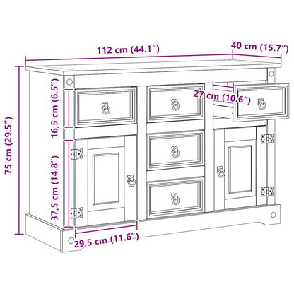Förvaringskistor Corona Vit 112 x 40 x 75 cm Massiv furu
