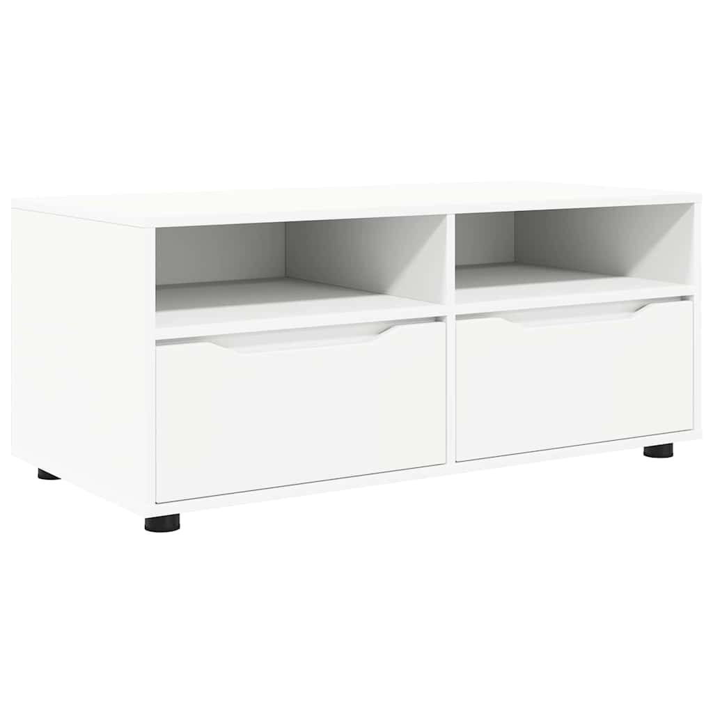 TV-Möbel Vit TV-skåp med låda 100 x 48 x 43 cm