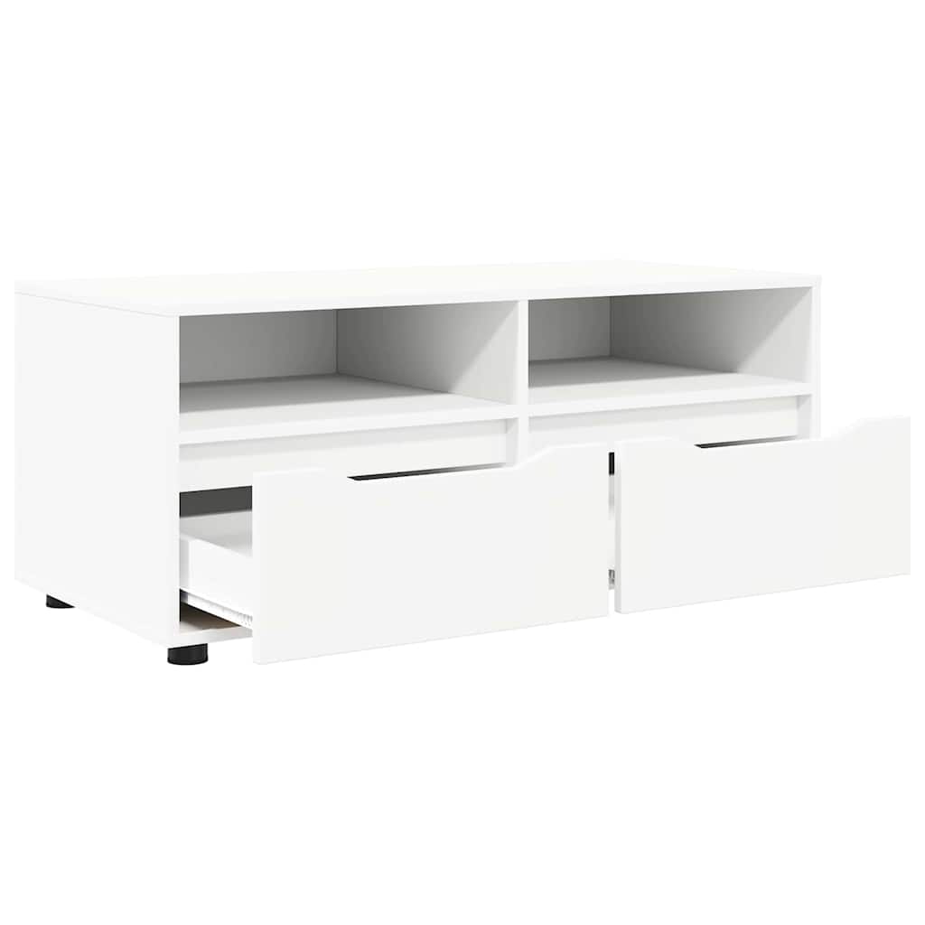 TV-Möbel Vit TV-skåp med låda 100 x 48 x 43 cm