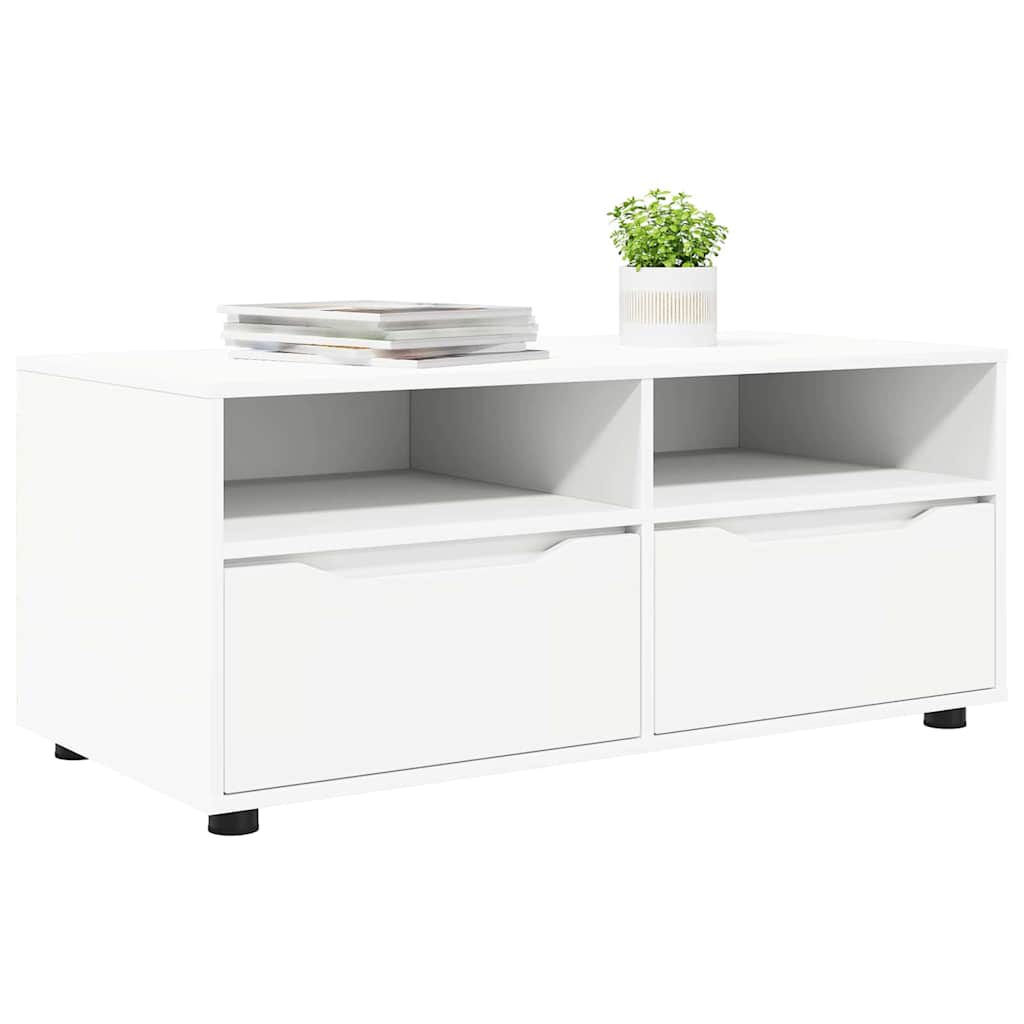 TV-Möbel Vit TV-skåp med låda 100 x 48 x 43 cm