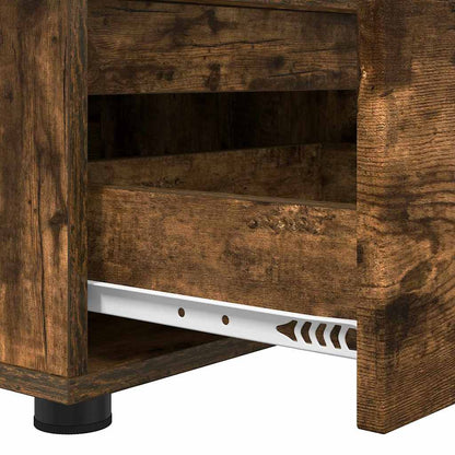 TV-Möbel Rökfärgad Ek TV-skåp med låda 100 x 48 x 43 cm