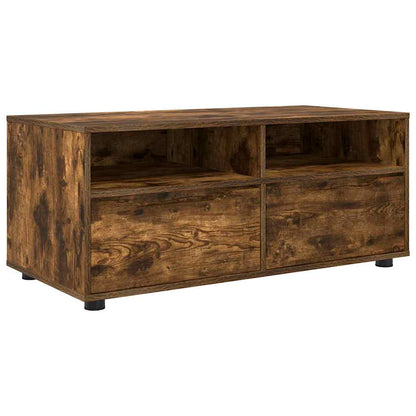 TV-Möbel Rökfärgad Ek TV-skåp med låda 100 x 48 x 43 cm