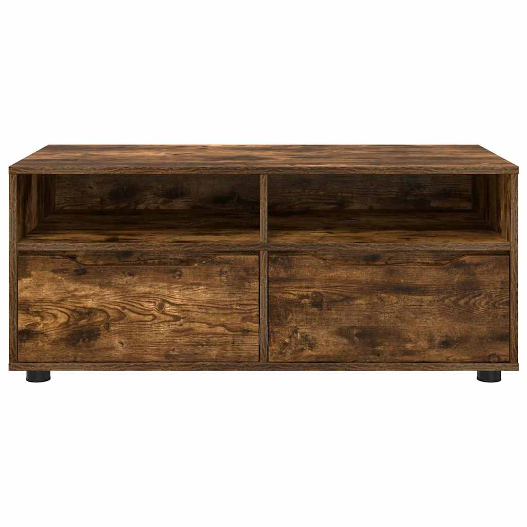 TV-Möbel Rökfärgad Ek TV-skåp med låda 100 x 48 x 43 cm