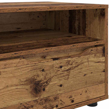 TV-Möbel Åldrat Trä TV-skåp med låda 100 x 48 x 43 cm