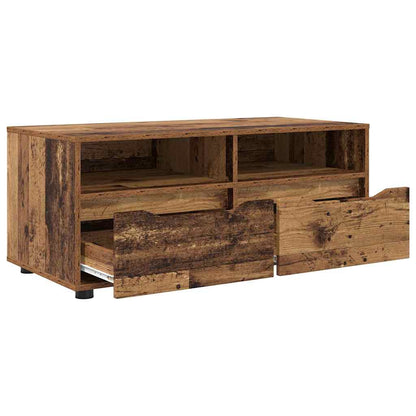 TV-Möbel Åldrat Trä TV-skåp med låda 100 x 48 x 43 cm