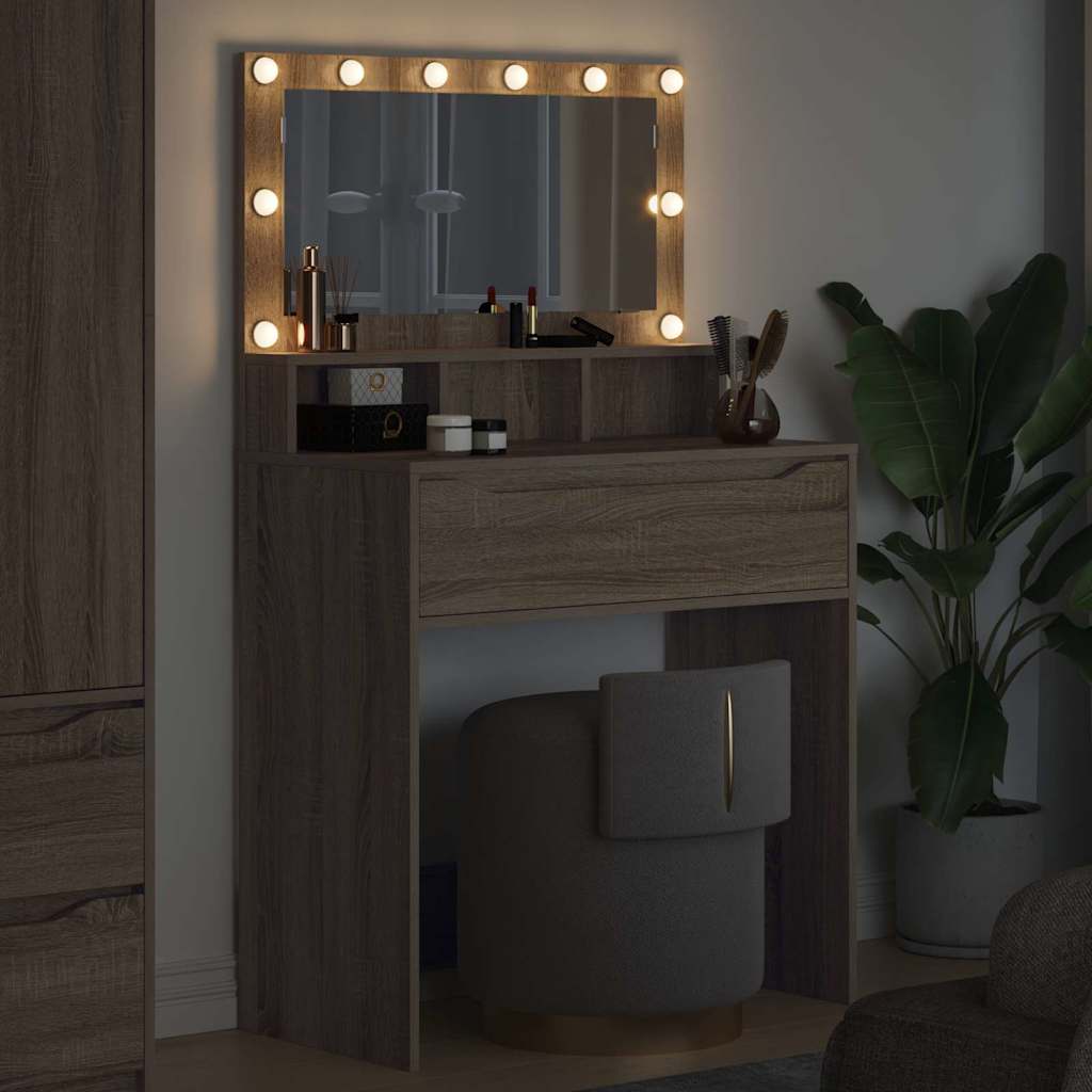 Sminkbord med låda Sonoma Ek 80 x 39,6 x 135 cm