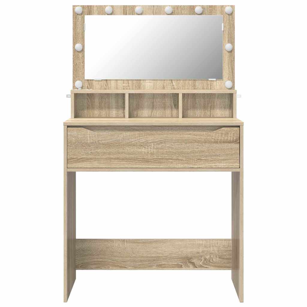 Sminkbord med låda Sonoma Ek 80 x 39,6 x 135 cm