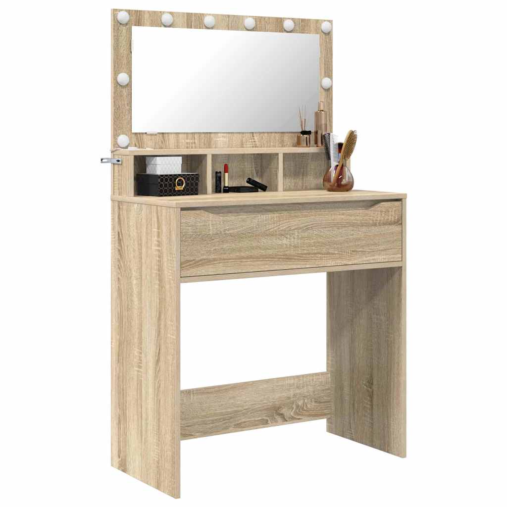 Sminkbord med låda Sonoma Ek 80 x 39,6 x 135 cm