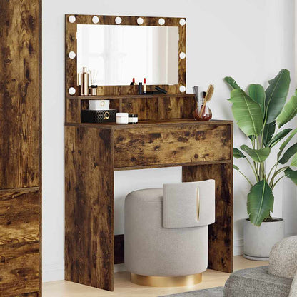 Sminkbord Rökfärgad Ek 80 x 39,6 x 135 cm