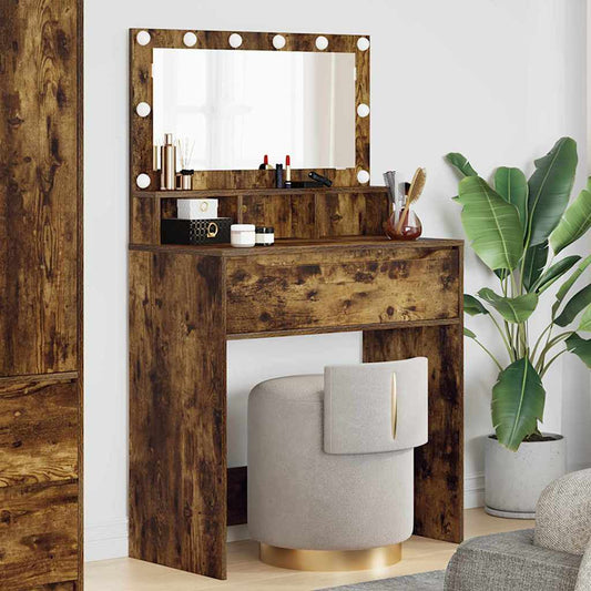 Sminkbord Rökfärgad Ek 80 x 39,6 x 135 cm