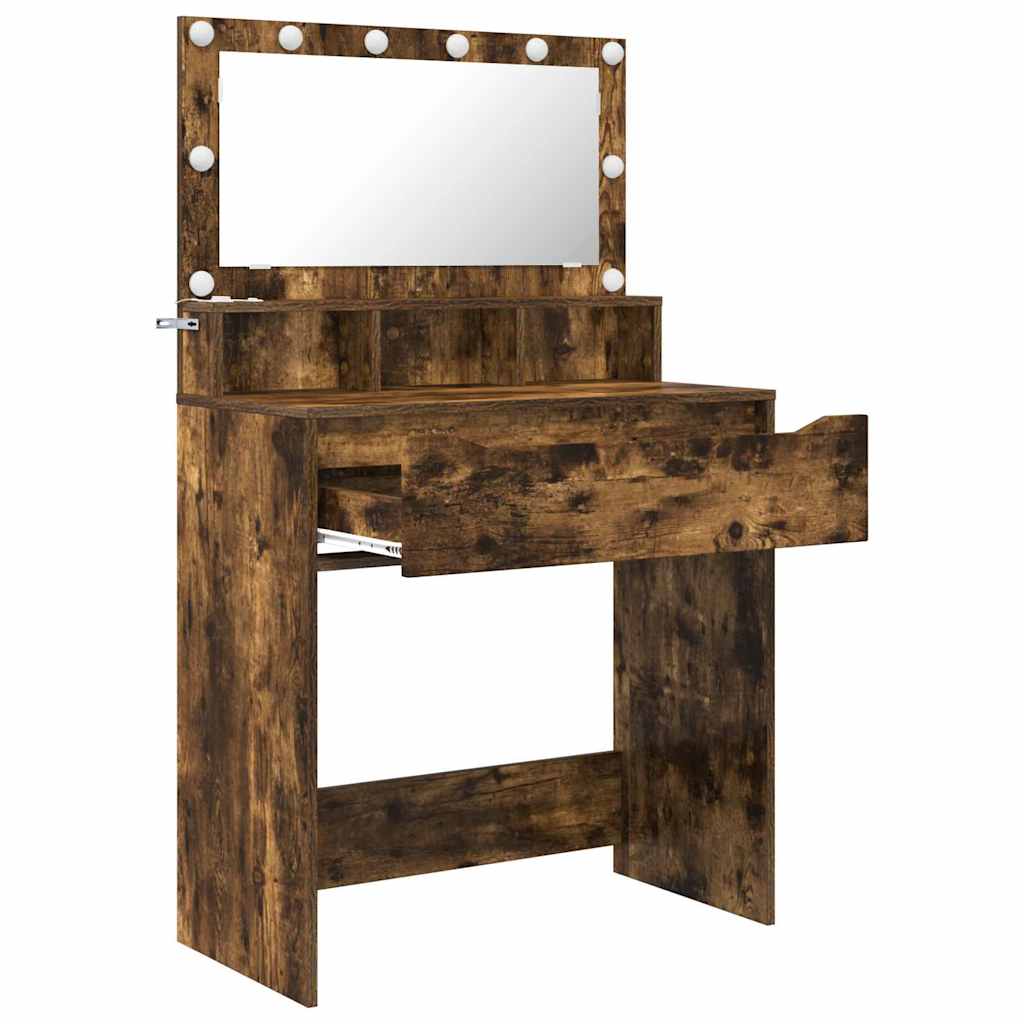 Sminkbord Rökfärgad Ek 80 x 39,6 x 135 cm