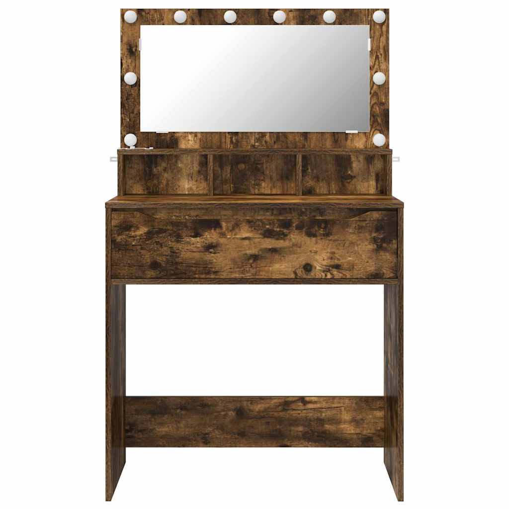 Sminkbord Rökfärgad Ek 80 x 39,6 x 135 cm