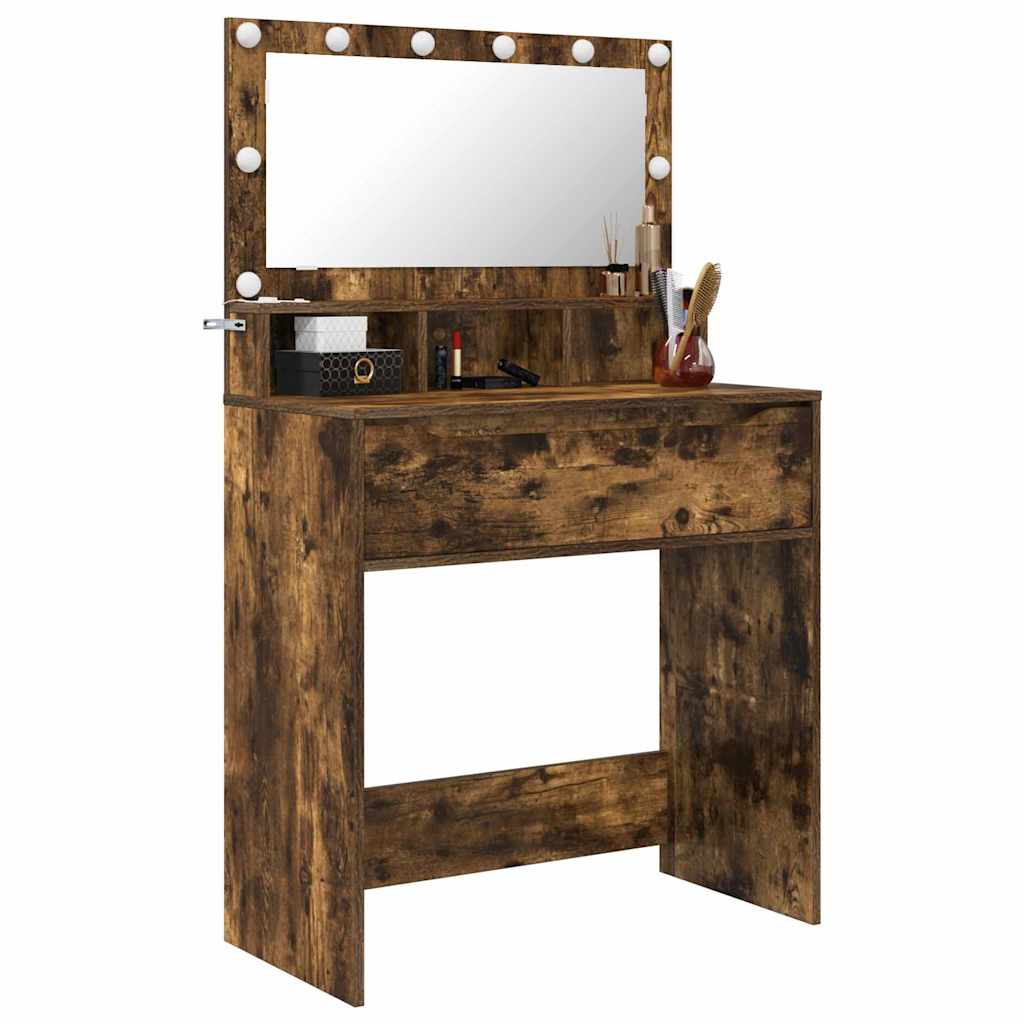 Sminkbord Rökfärgad Ek 80 x 39,6 x 135 cm