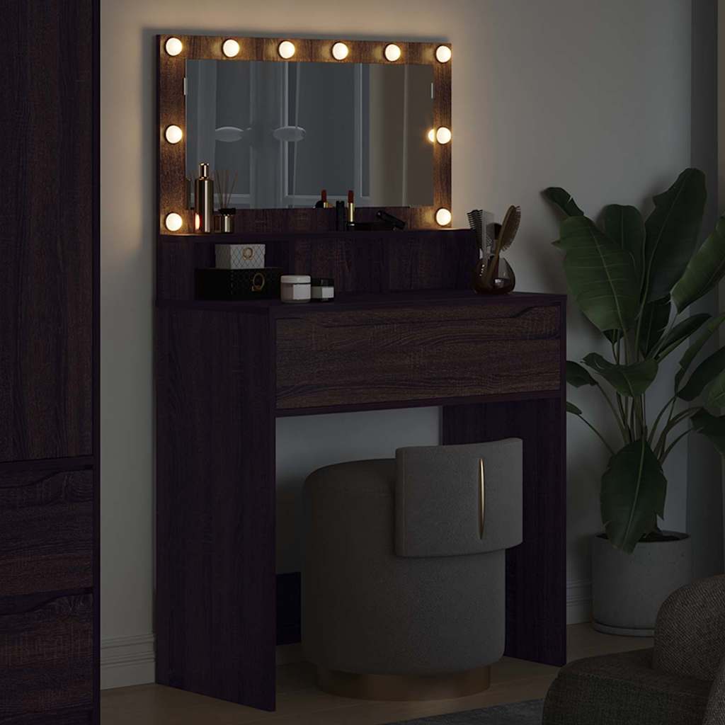 Sminkbord Brun Ek 80 x 39,6 x 135 cm