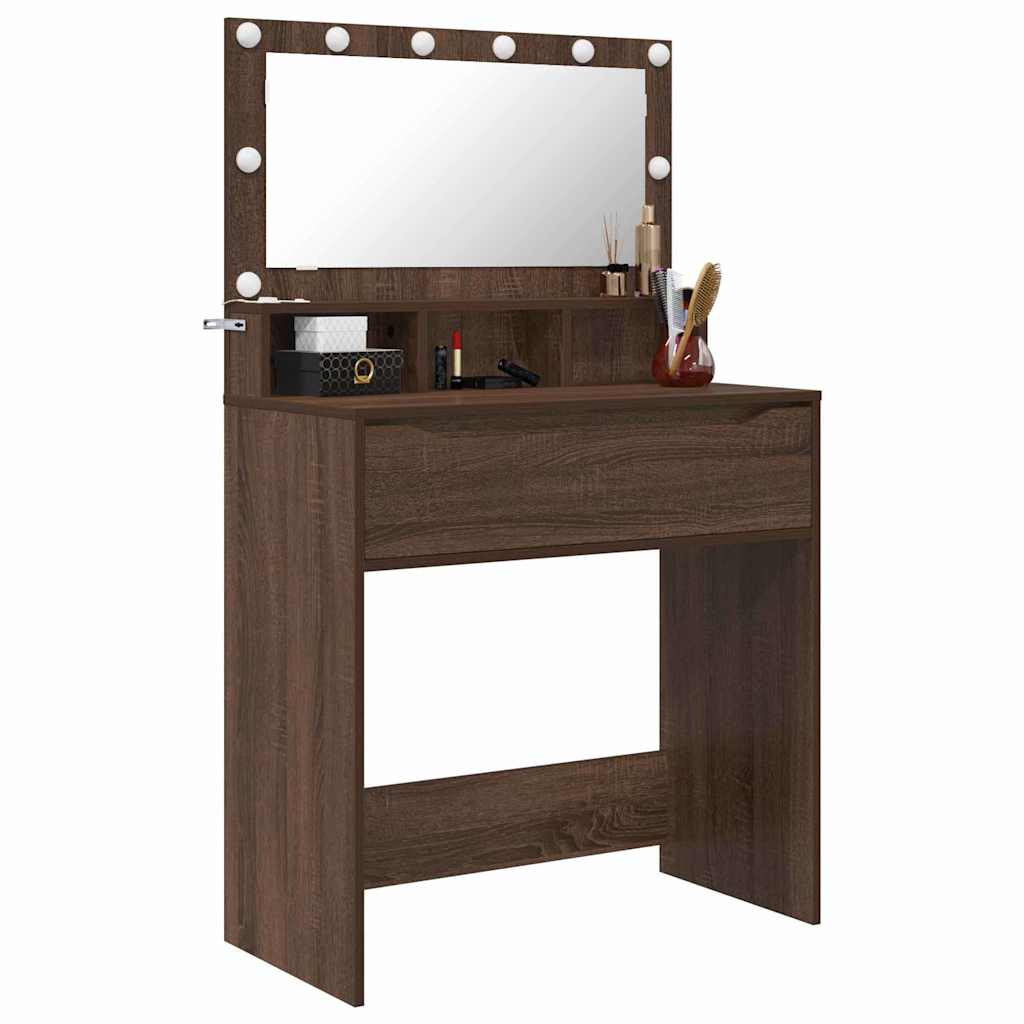 Sminkbord Brun Ek 80 x 39,6 x 135 cm