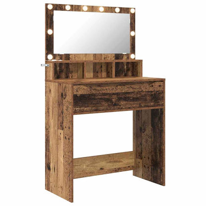 Sminkbord med låda Gammalt Trä 80 x 39,6 x 135 cm
