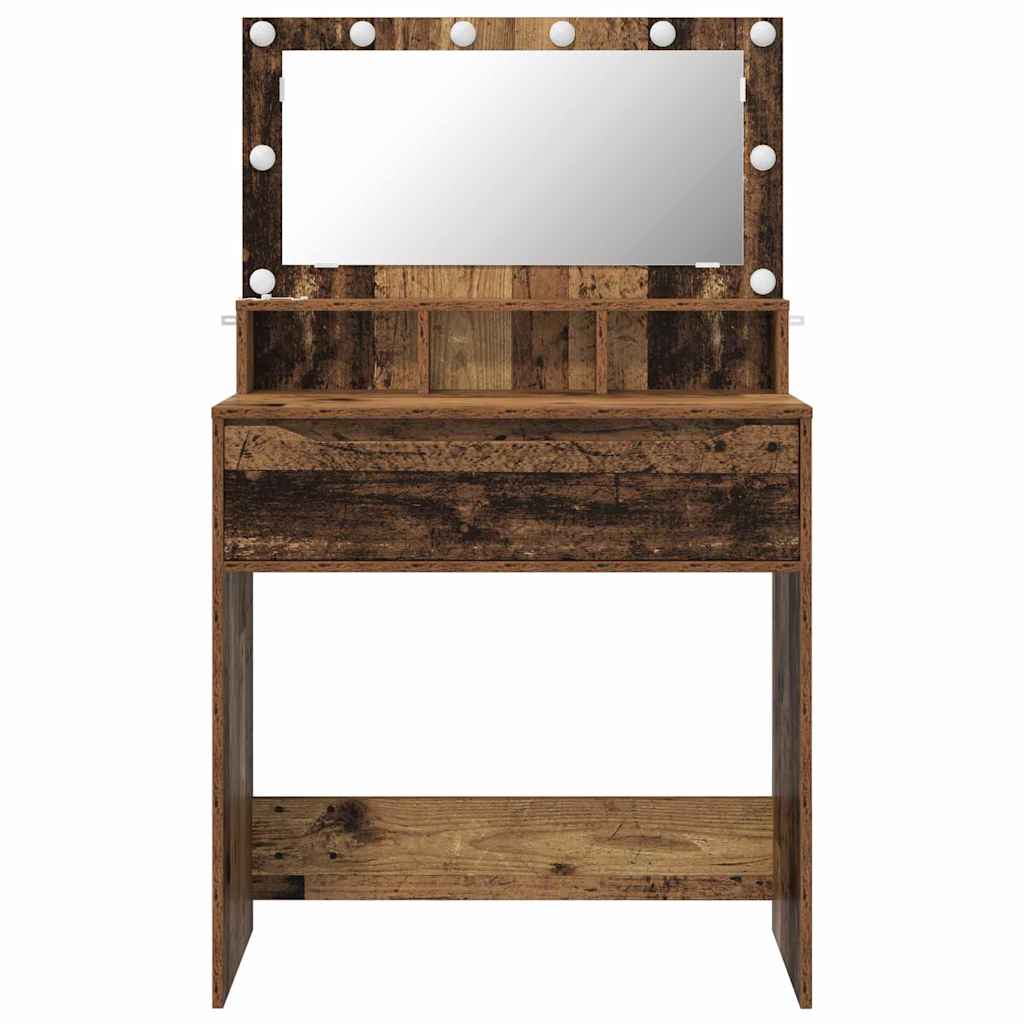 Sminkbord med låda Gammalt Trä 80 x 39,6 x 135 cm