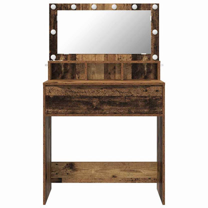 Sminkbord med låda Gammalt Trä 80 x 39,6 x 135 cm