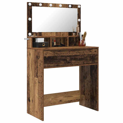 Sminkbord med låda Gammalt Trä 80 x 39,6 x 135 cm