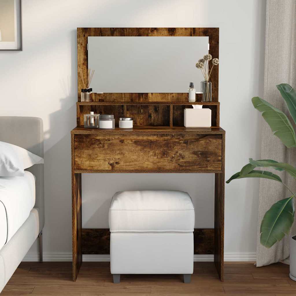Sminkbord Rökfärgad Ek 80 x 39,6 x 135 cm