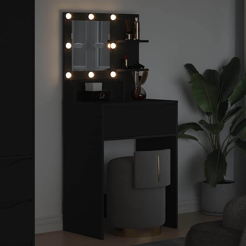 Sminkbord Svart 80 x 39,6 x 135 cm