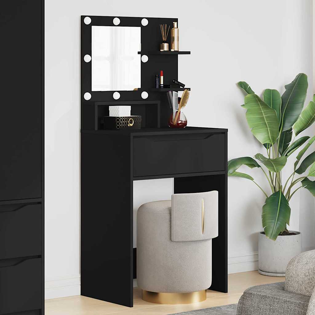 Sminkbord Svart 80 x 39,6 x 135 cm