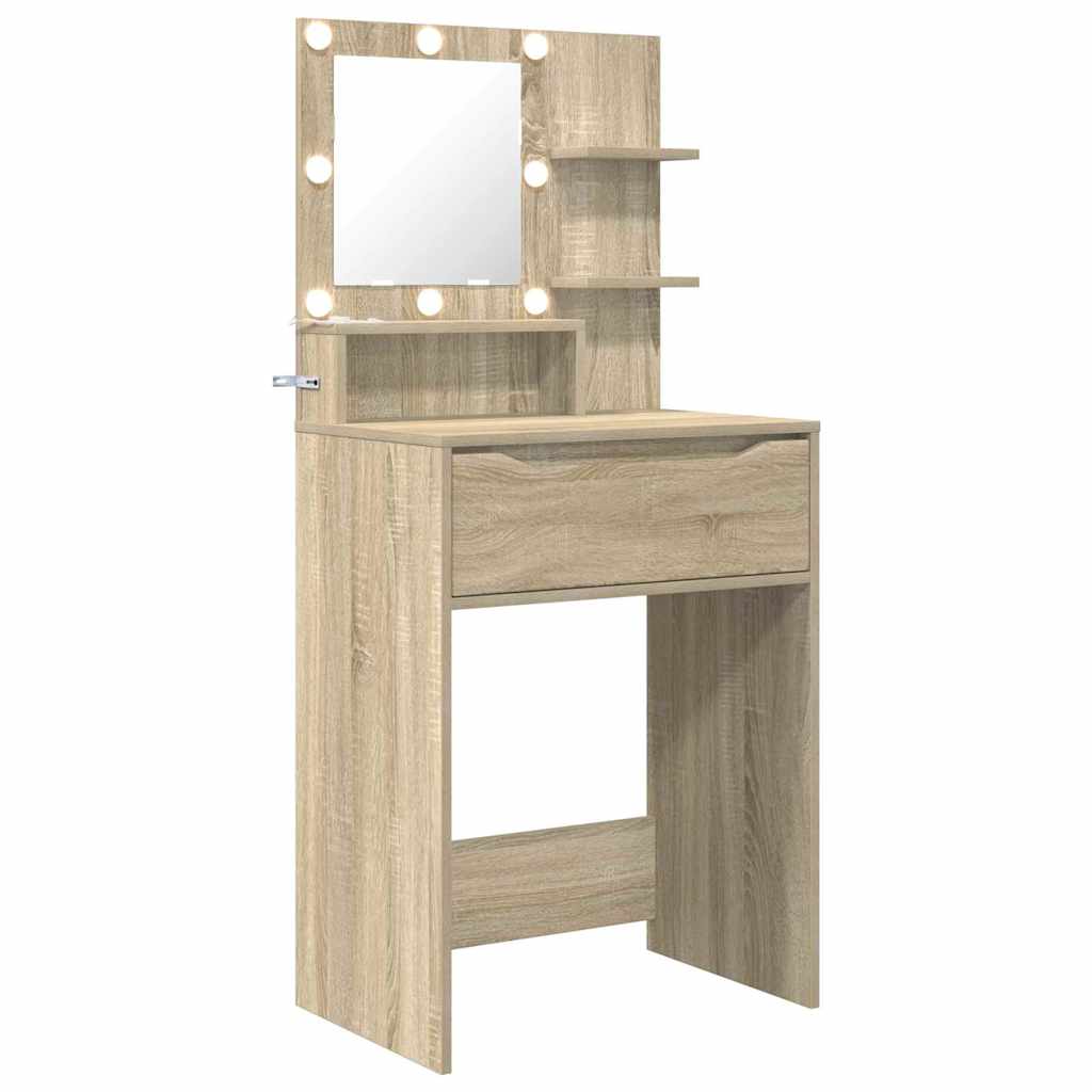 Sminkbord med låda Sonoma Ek 80 x 39,6 x 135 cm