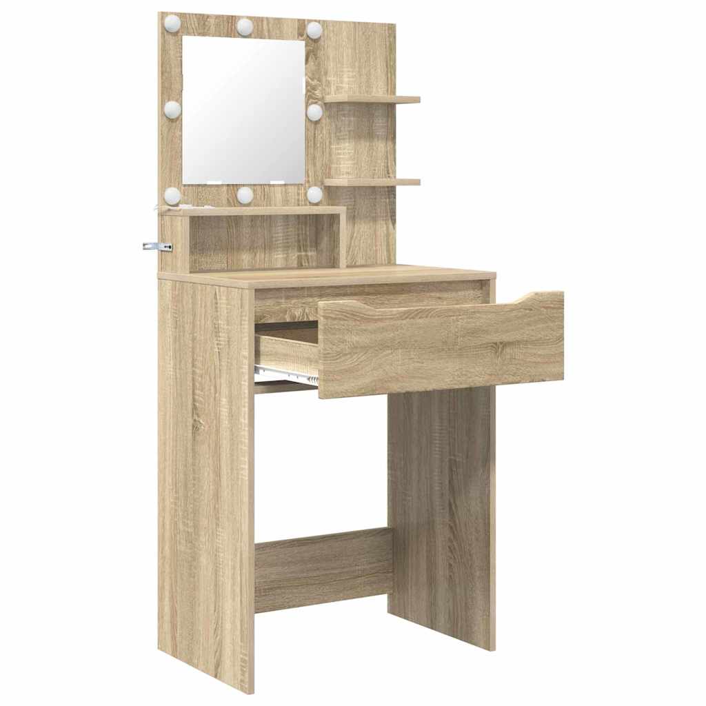 Sminkbord med låda Sonoma Ek 80 x 39,6 x 135 cm