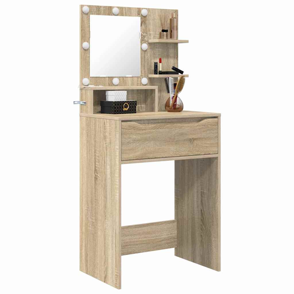 Sminkbord med låda Sonoma Ek 80 x 39,6 x 135 cm