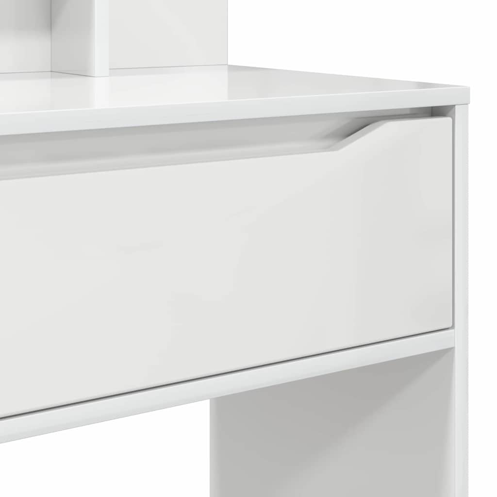 Sminkbord med låda Högblanka Vita 80 x 39,6 x 135 cm