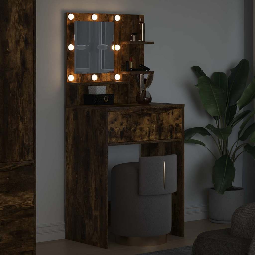 Sminkbord Rökfärgad Ek 80 x 39,6 x 135 cm
