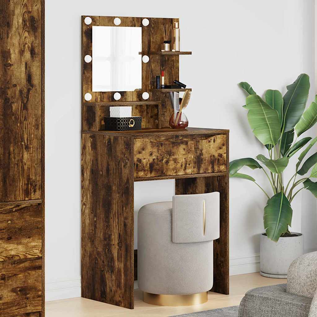 Sminkbord Rökfärgad Ek 80 x 39,6 x 135 cm