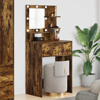 Sminkbord Rökfärgad Ek 80 x 39,6 x 135 cm