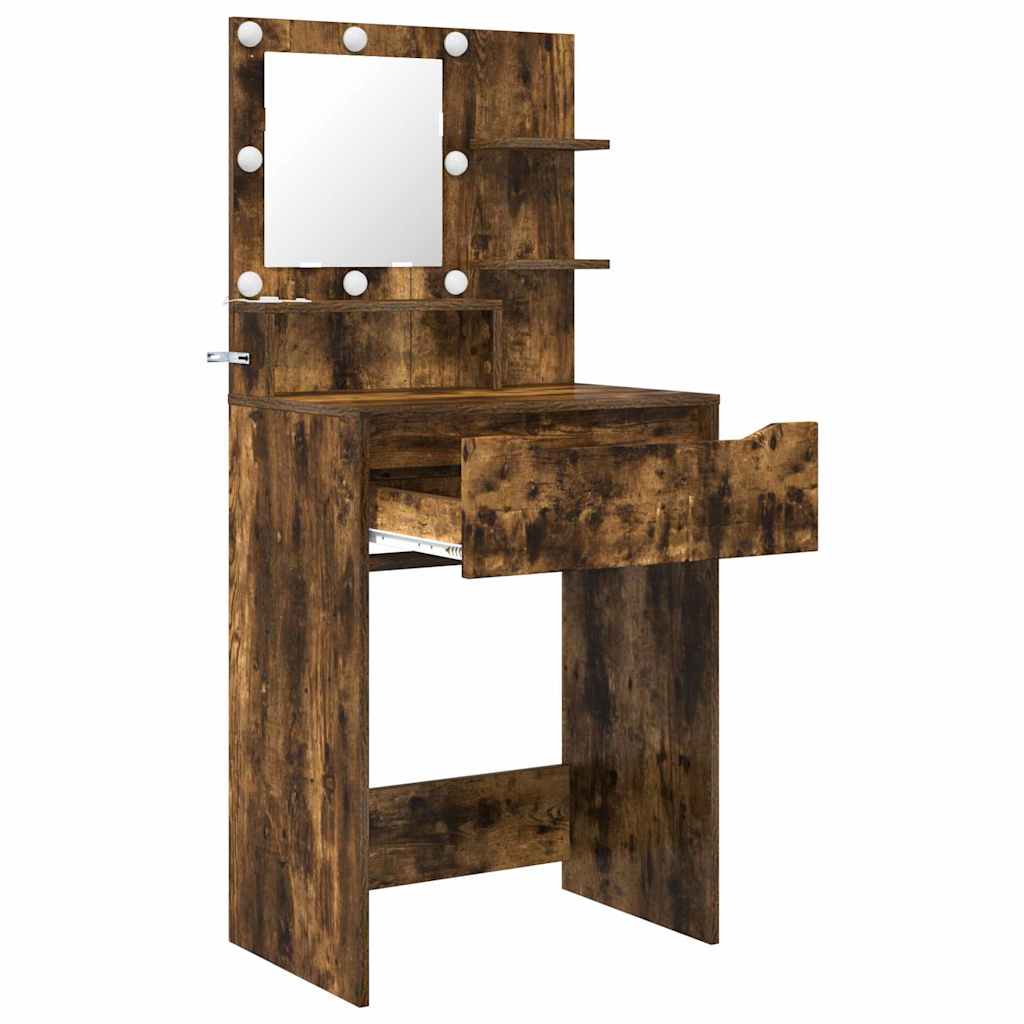 Sminkbord Rökfärgad Ek 80 x 39,6 x 135 cm