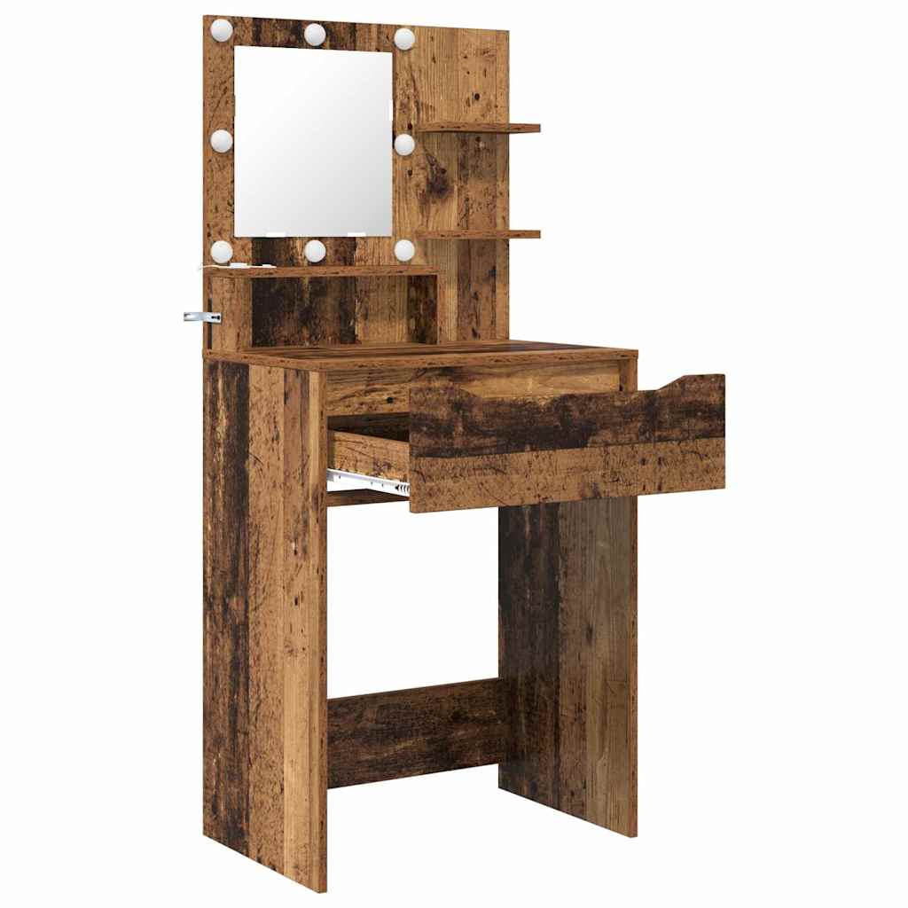 Sminkbord med låda Gammalt Trä 80 x 39,6 x 135 cm