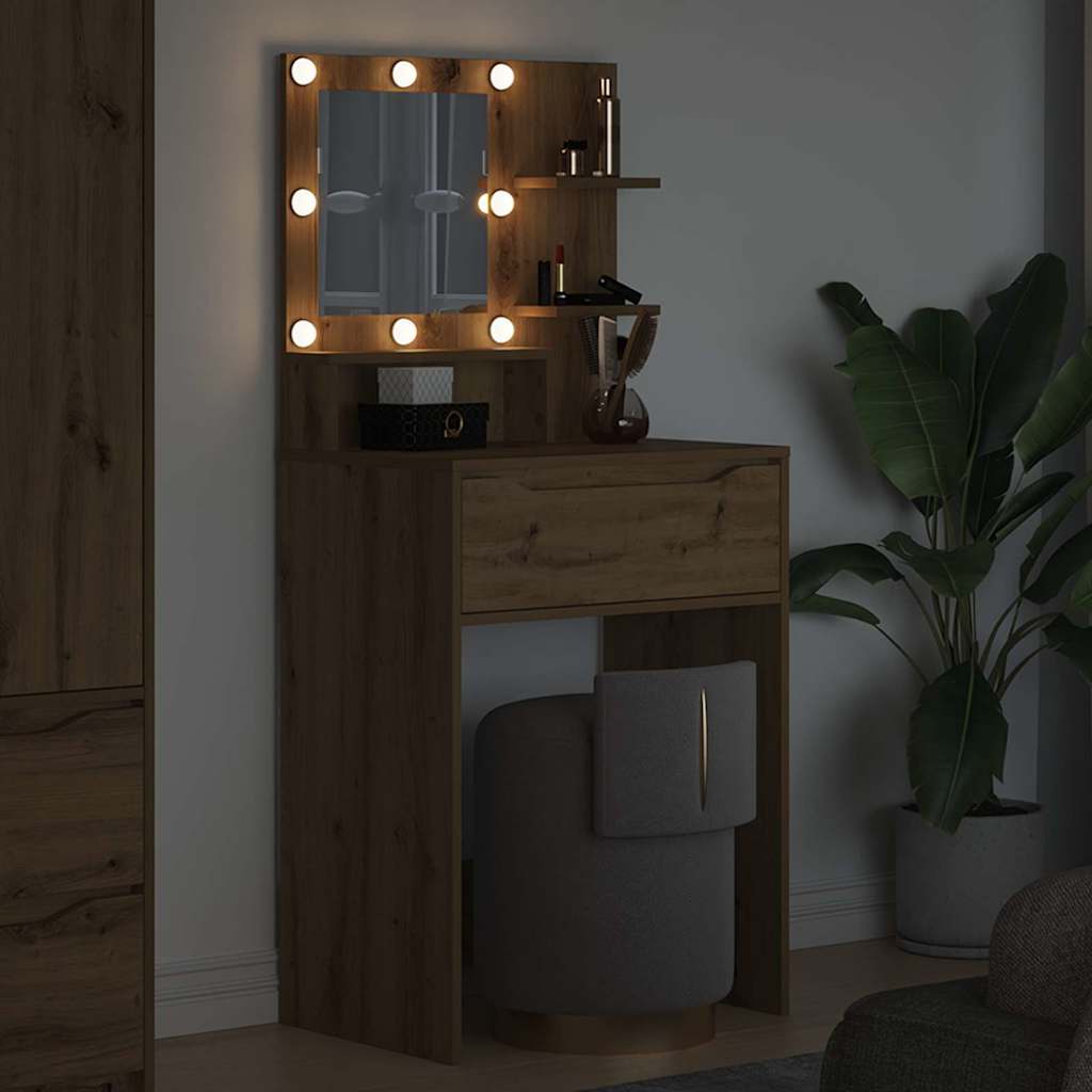 Sminkbord med låda Artisan Ek 80 x 39,6 x 135 cm