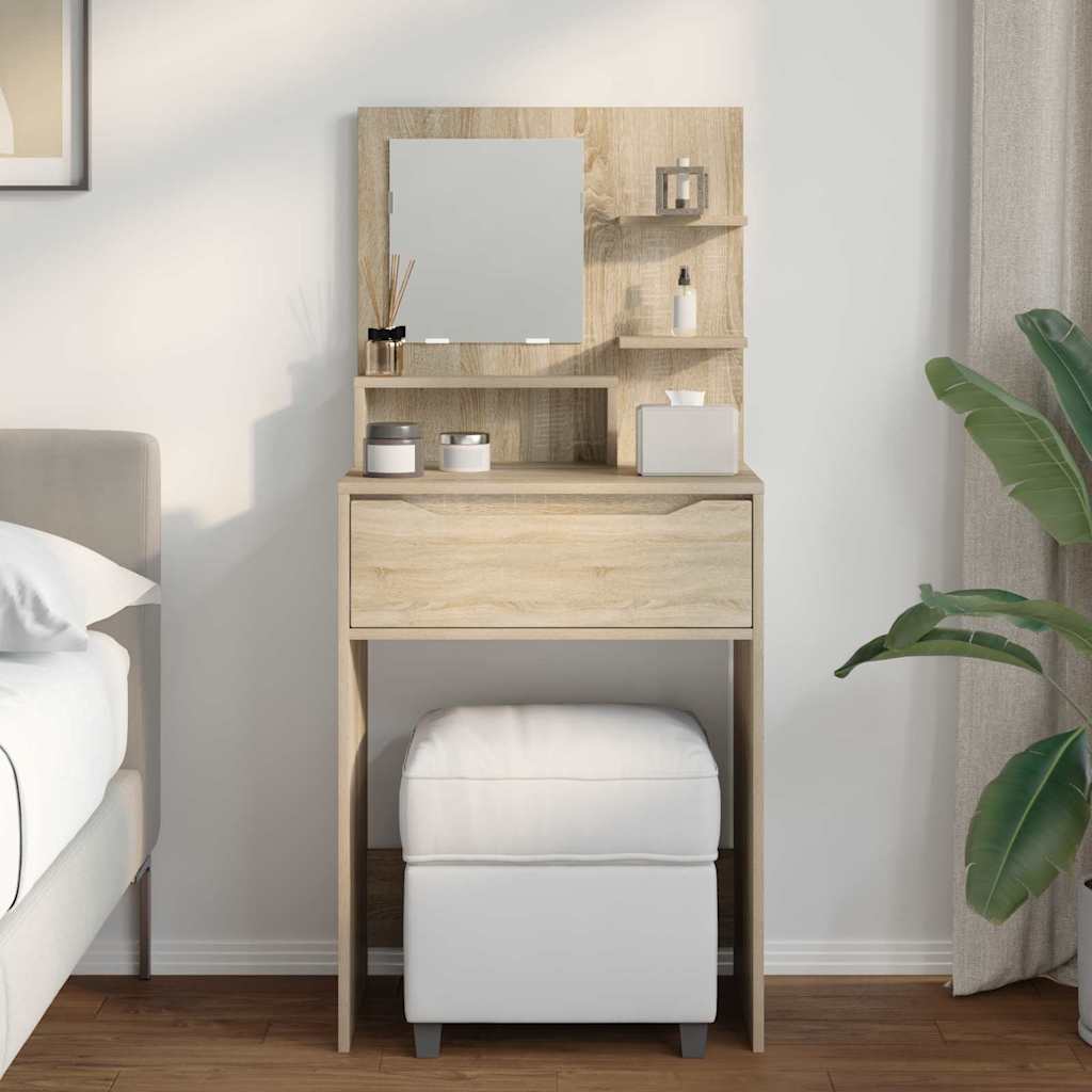 Sminkbord med låda Sonoma Ek 80 x 39,6 x 135 cm