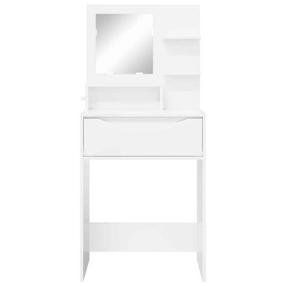 Sminkbord med låda Högblanka Vita 80 x 39,6 x 135 cm
