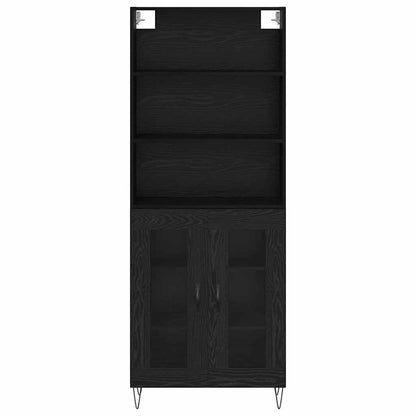 Skåp Svart Ek 69,5 x 34 x 180 cm Konstruerat trä