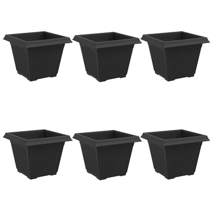 Utomhus Blomkruka (PP) 6 pcs Svart 38 x 38 x 30 cm