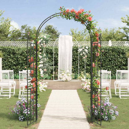 Utomhus Blomställning Växtstöd Trädgårdsbåge Enfärgad Svart 115 x 37 x 226 cm