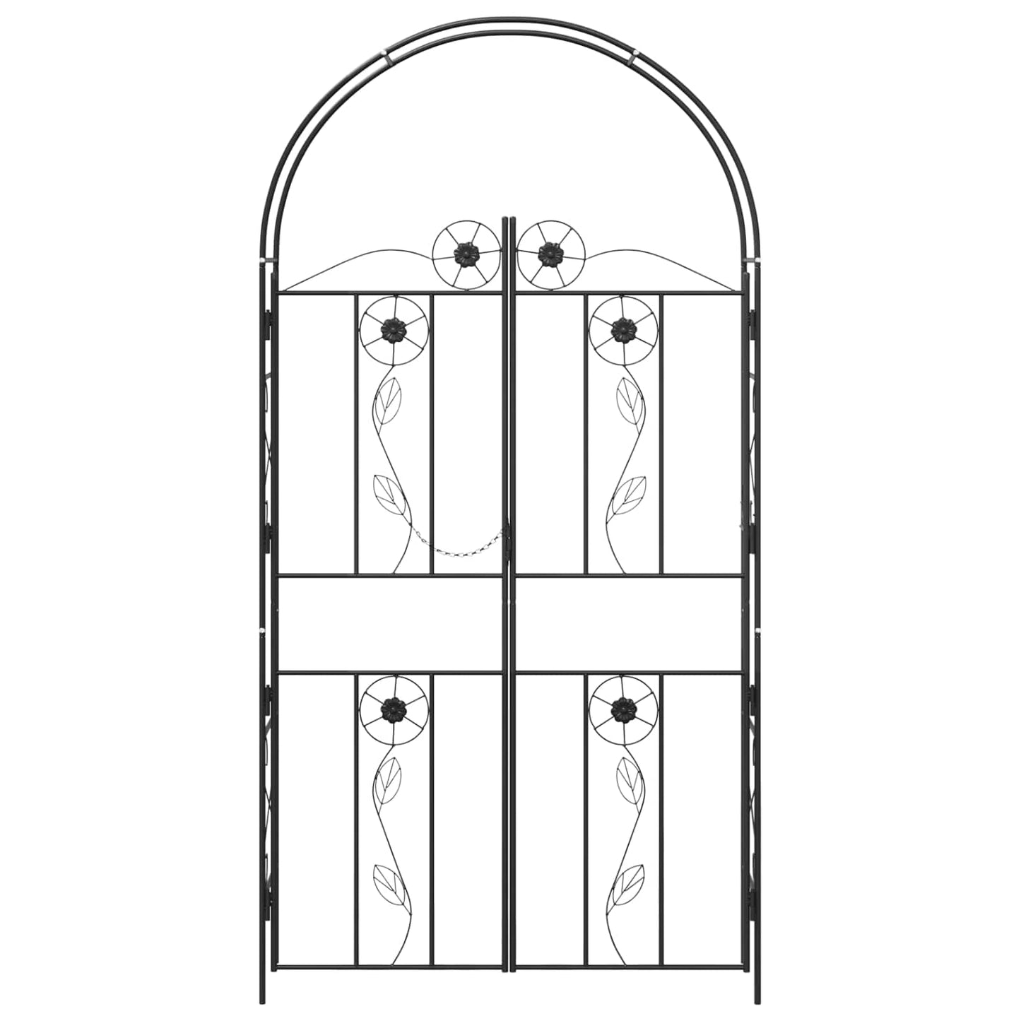 Utomhus Blomställning Växtstöd Trädgårdsbåge Enfärgad Svart 115 x 37 x 226 cm