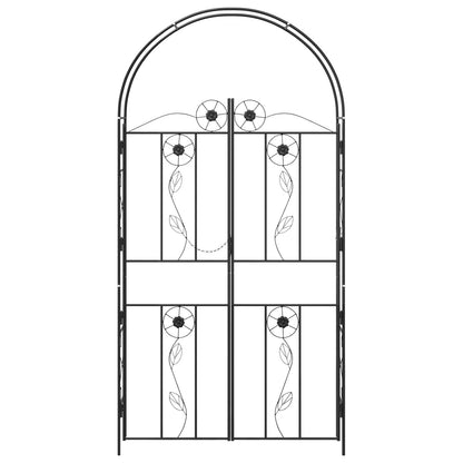 Utomhus Blomställning Växtstöd Trädgårdsbåge Enfärgad Svart 115 x 37 x 226 cm