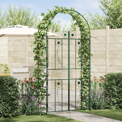 Utomhus Blomställning Växtstöd Trädgårdsbåge Enfärgad Grön 115 x 37 x 226 cm