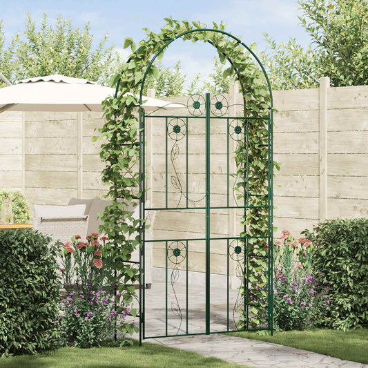 Utomhus Blomställning Växtstöd Trädgårdsbåge Enfärgad Grön 115 x 37 x 226 cm