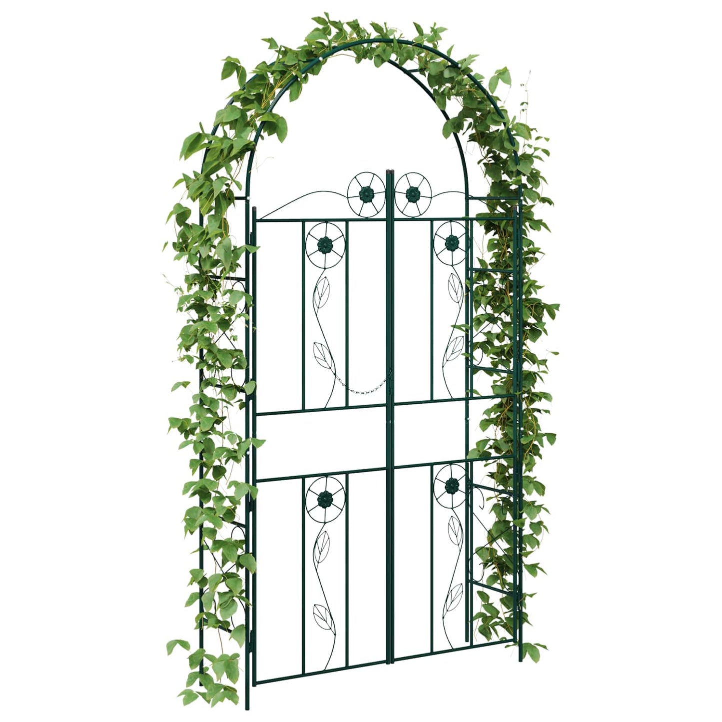 Utomhus Blomställning Växtstöd Trädgårdsbåge Enfärgad Grön 115 x 37 x 226 cm