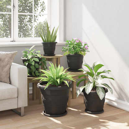 Växtkrukor 24 pcs Svart Ø 39 x 32 cm Plast