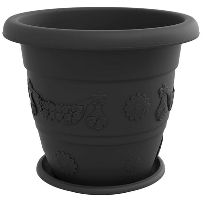 Växtkrukor 24 pcs Svart Ø 39 x 32 cm Plast