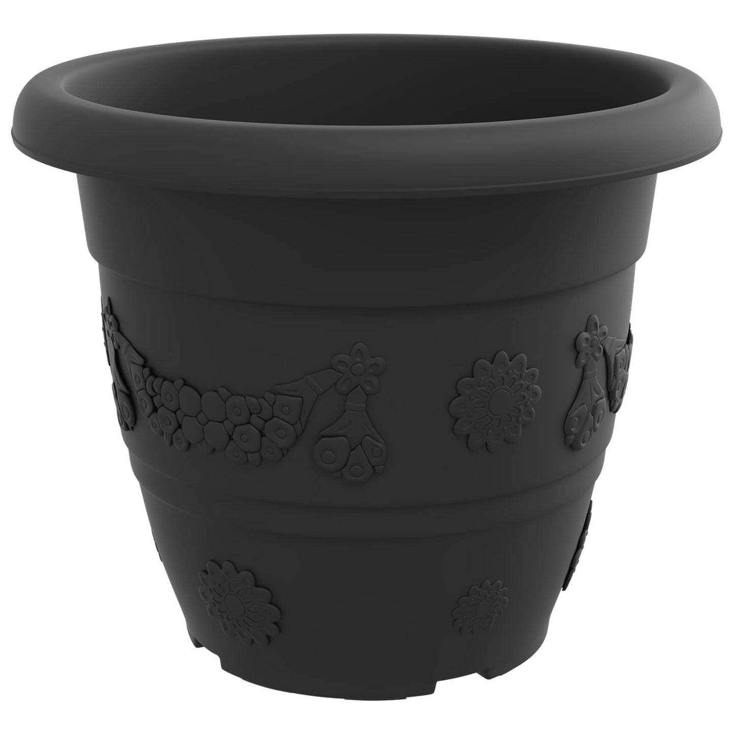 Växtkrukor 24 pcs Svart Ø 39 x 32 cm Plast