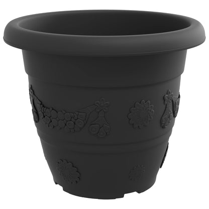 Växtkrukor 24 pcs Svart Ø 39 x 32 cm Plast